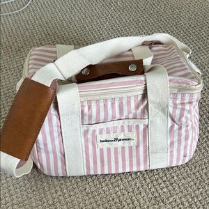 Pink Striped cooler bag